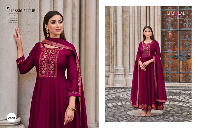 Bibbojaan By Lily And Lali Vichitra Silk Anarkali Style Readymade Suits Wholesale Shop In Surat